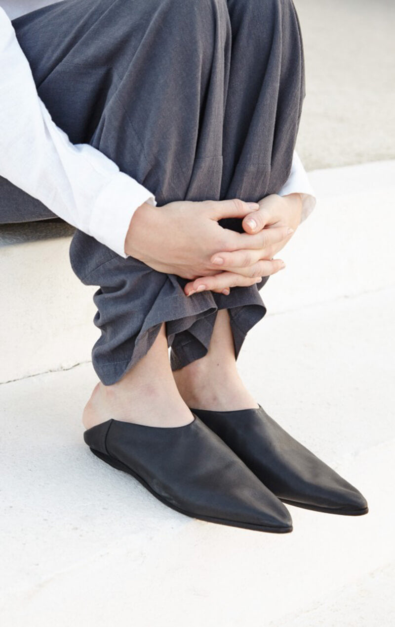 Babouches cuir - Noir