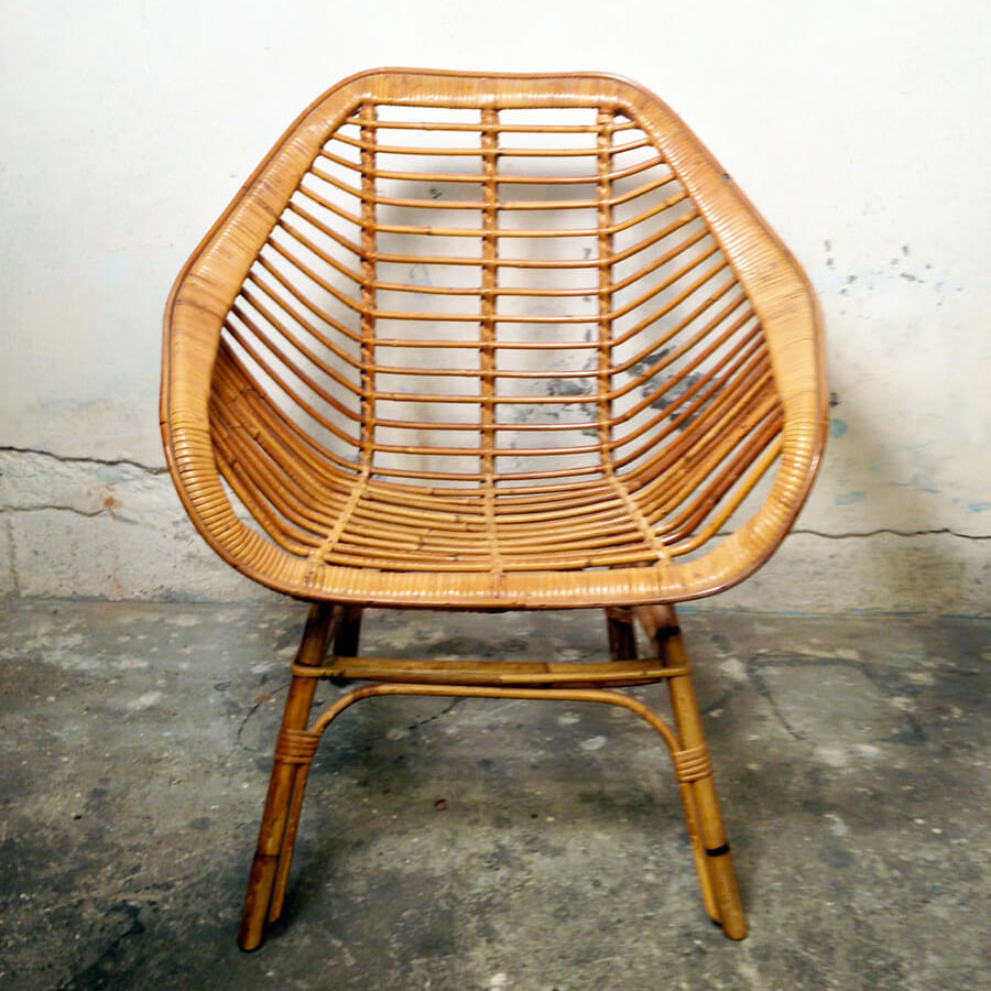 Fauteuil cube rotin