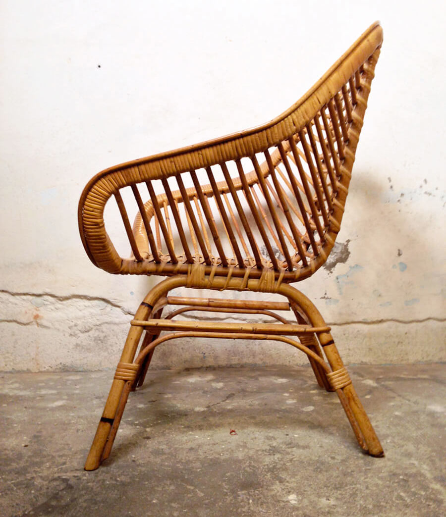 Fauteuil cube rotin