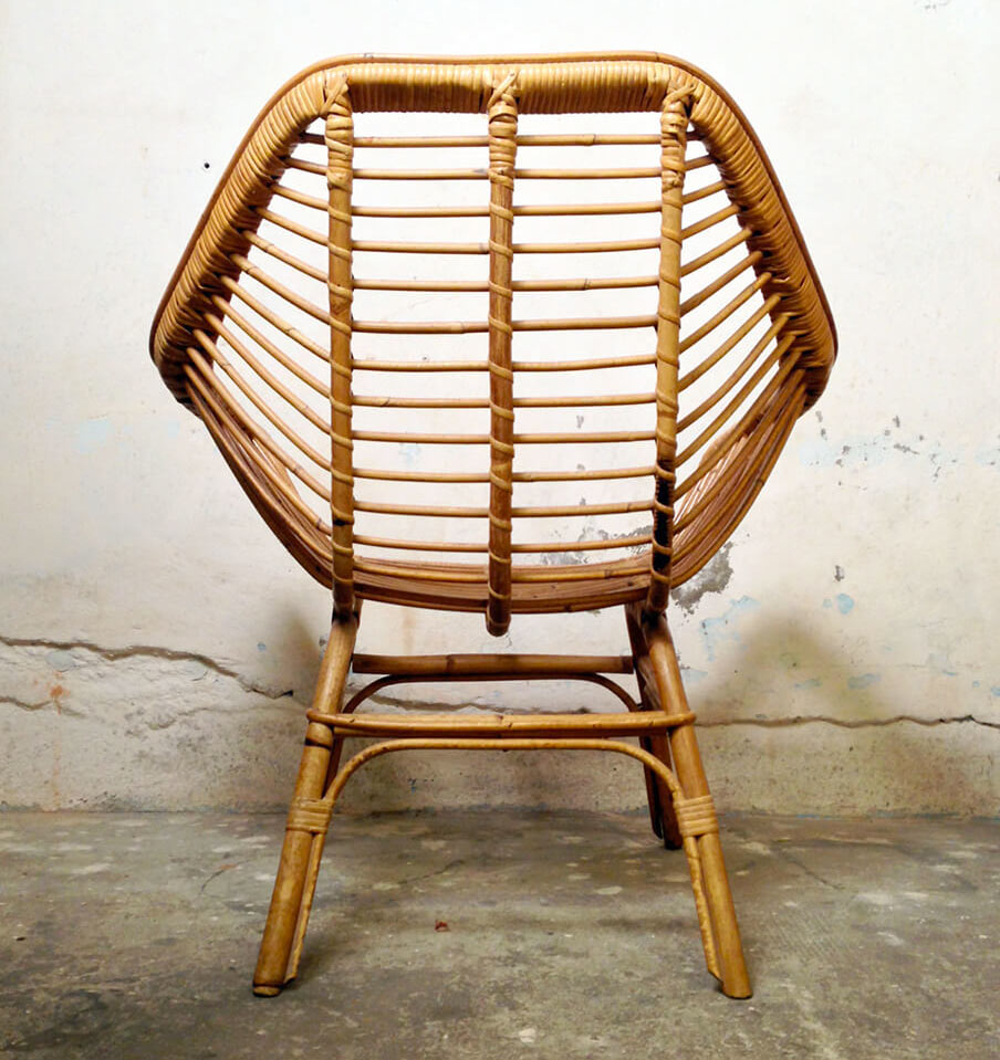 Fauteuil cube rotin