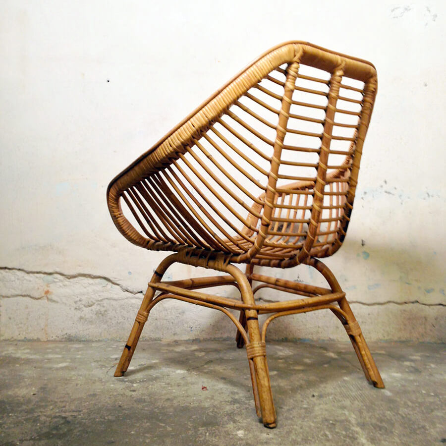 Fauteuil cube rotin