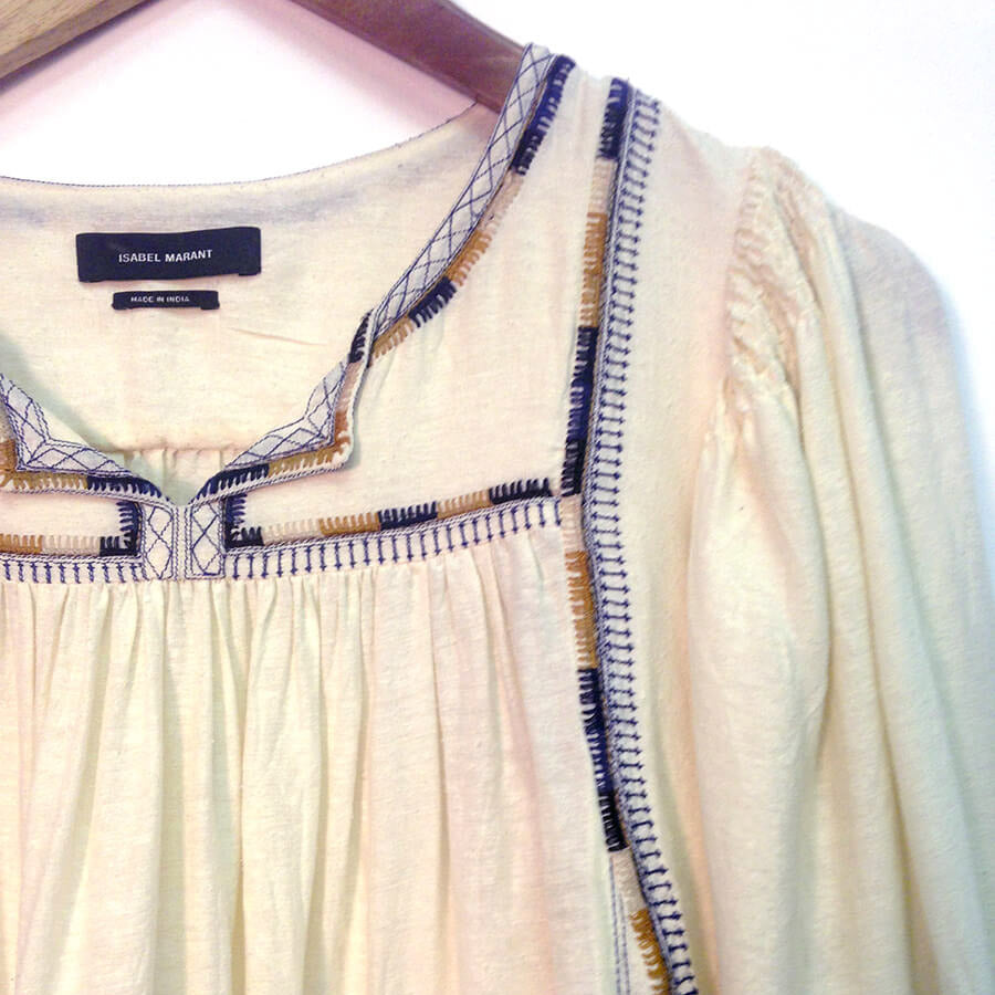 Blouse "Chaz" soie brodée NW (36)