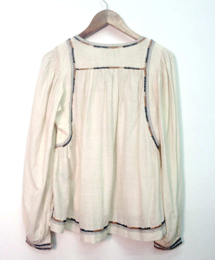 Blouse "Chaz" soie brodée NW (36)