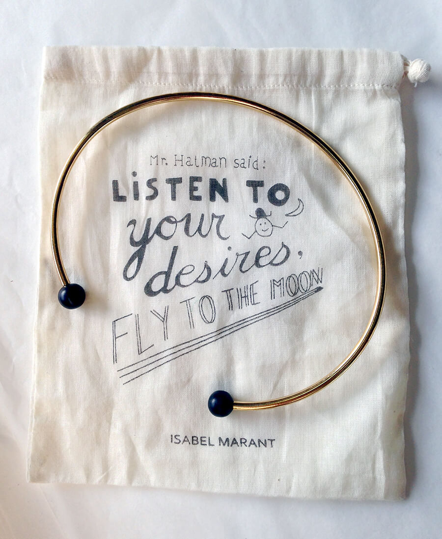 Collier ras de cou laiton & résine NWB