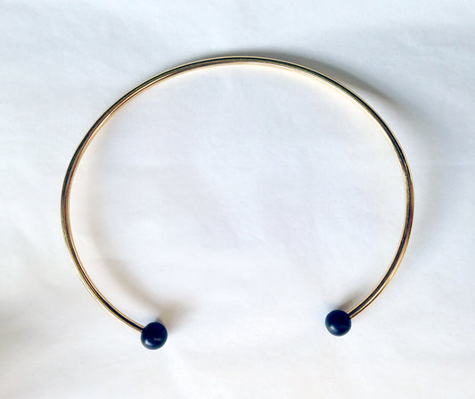 Collier ras de cou laiton & résine NWB