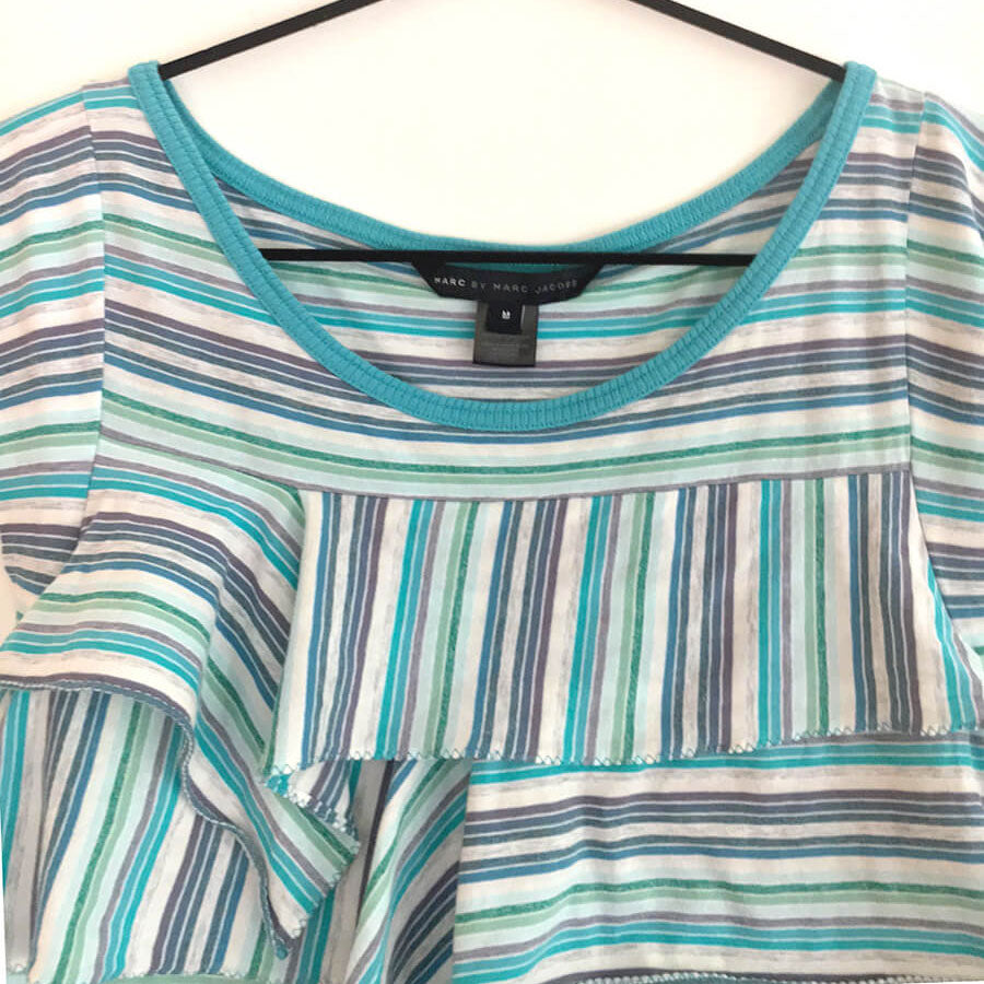 Tee ruffles jersey rayé NW (M)