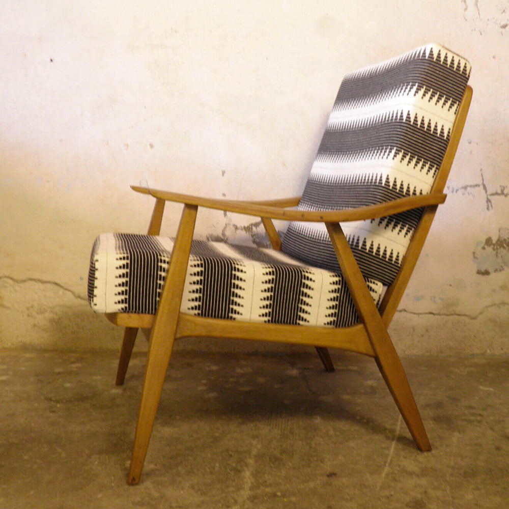 Fauteuil Scandinave - Noir/écru