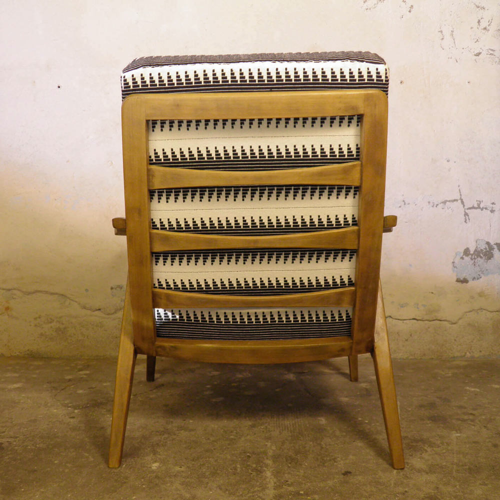 Fauteuil Scandinave - Noir/écru