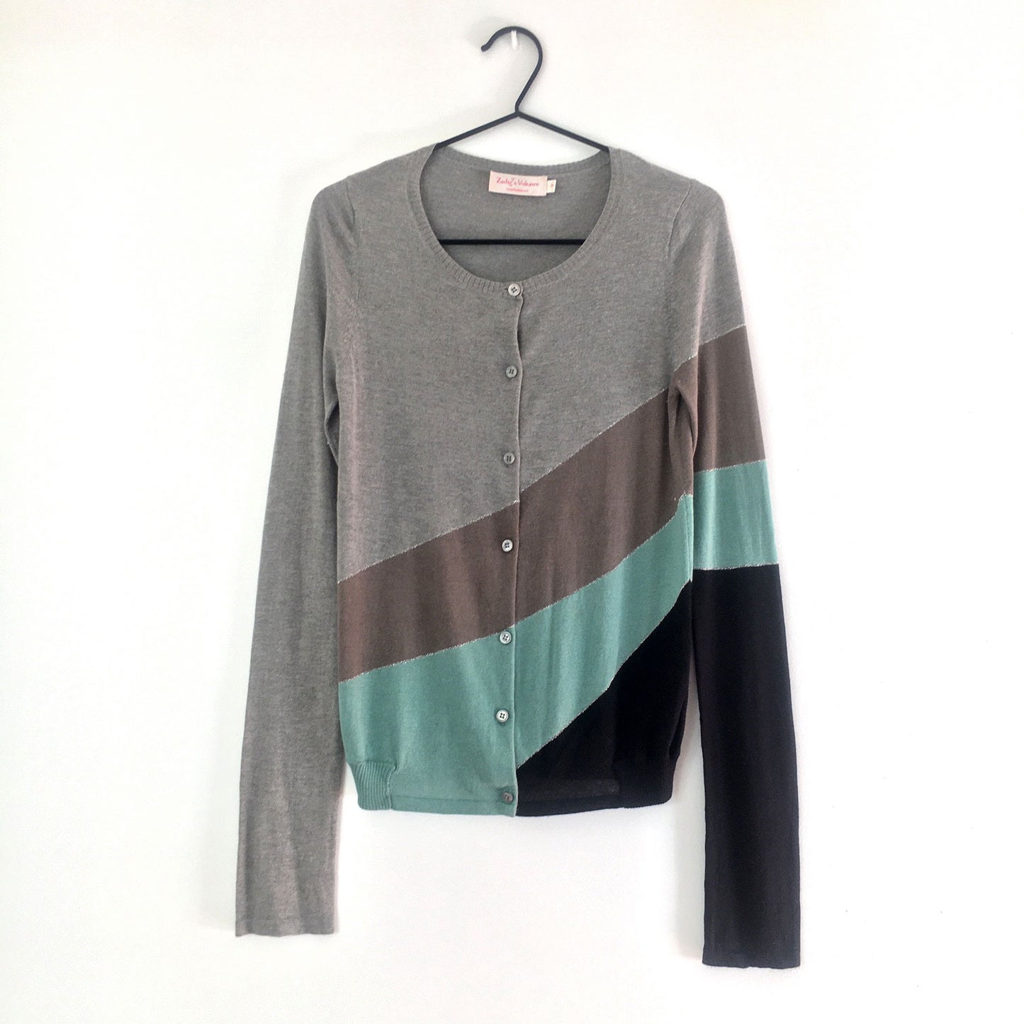 Cardigan soie intarsia