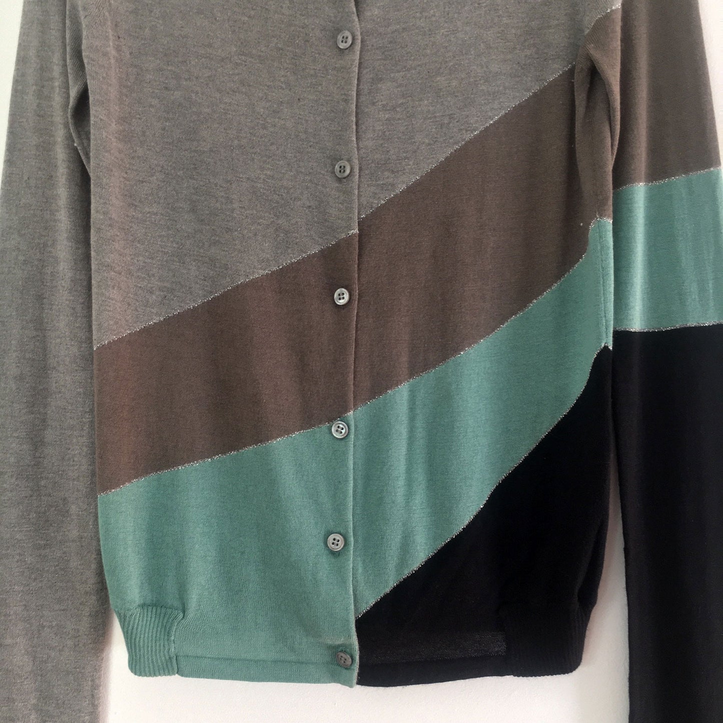 Cardigan soie intarsia