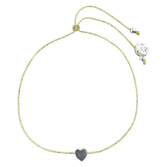 Bracelet-cordon "Mini-moi" Coeur - Argent