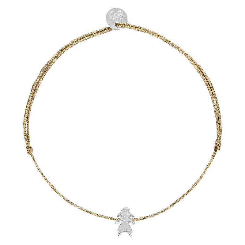 Bracelet-cordon "Mini-moi" Fille - Argent