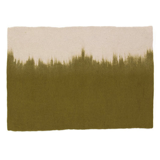Tapis "Brush large" laine 160x200 - Olive/sable