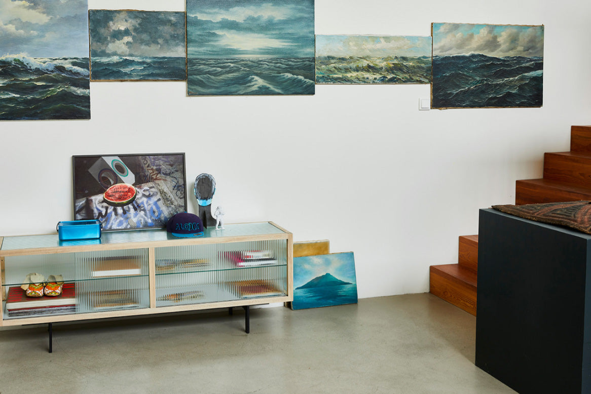 Enfilade verre & bois "Block Series"