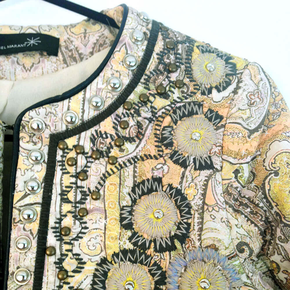 Veste "Johnson" soie brodée NW