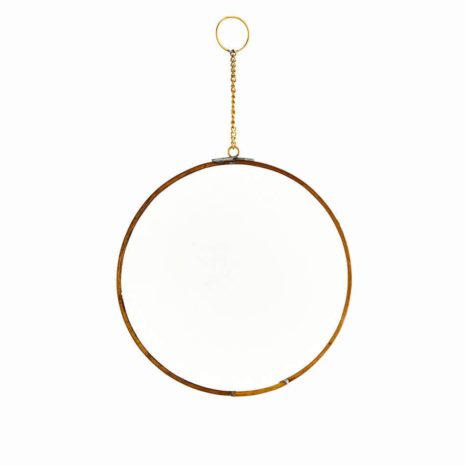 Petit miroir rond laiton