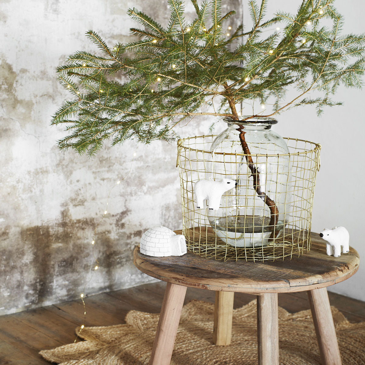 Suspension Ours Polaire papier mâché