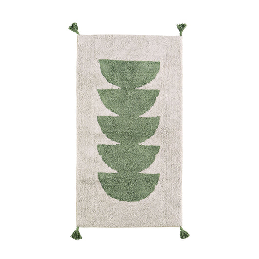 Tapis shaggy - Sable/vert