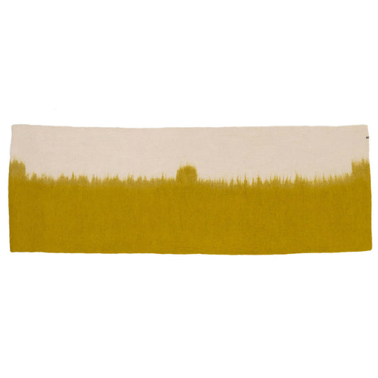 Tapis "Brush long" laine 75x210 - Pistache/sable