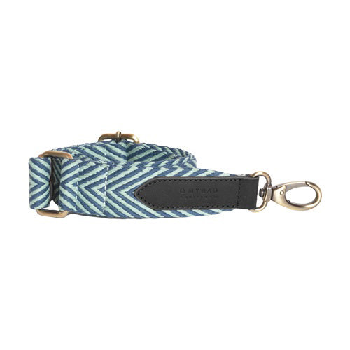 Bandoulière chevron Jade & cuir - Noir