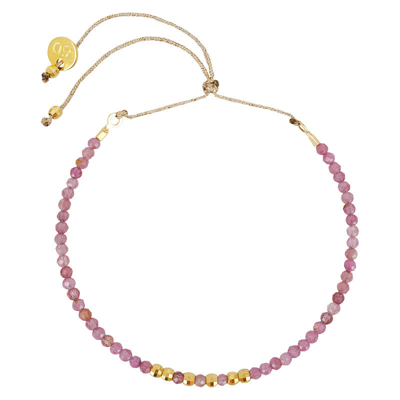 Bracelet-cordon "Dolly Multi" - Tourmaline rose