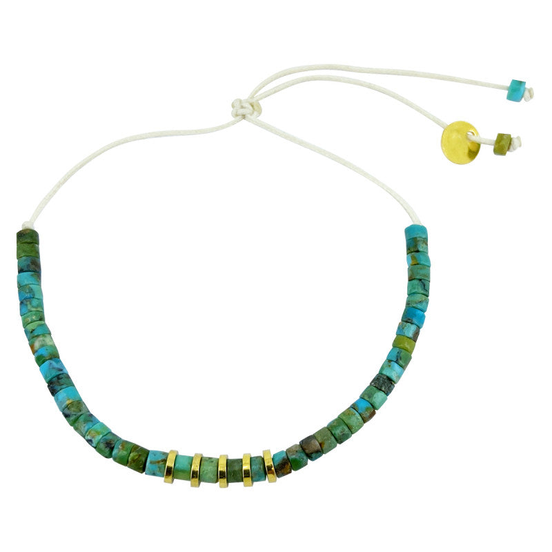 Bracelet-cordon "Little Hawk" - Turquoises Africaines