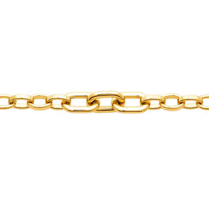 Bracelet chaîne maillons larges acier doré