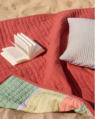 Boutis "Pavilion" colorblock - Corail