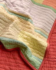 Boutis "Pavilion" colorblock - Corail