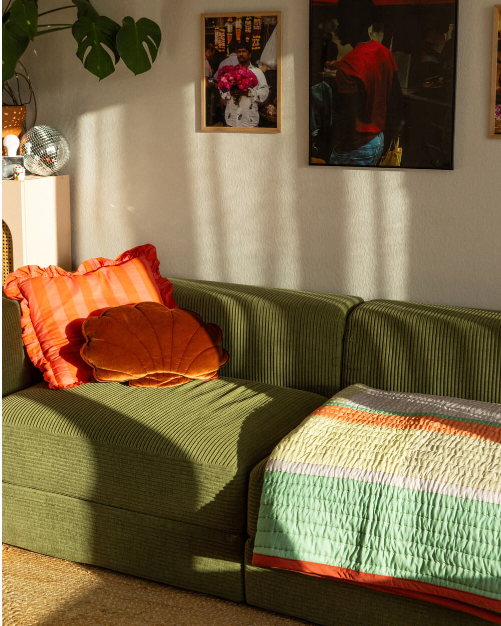 Boutis "Pavilion" colorblock - Corail