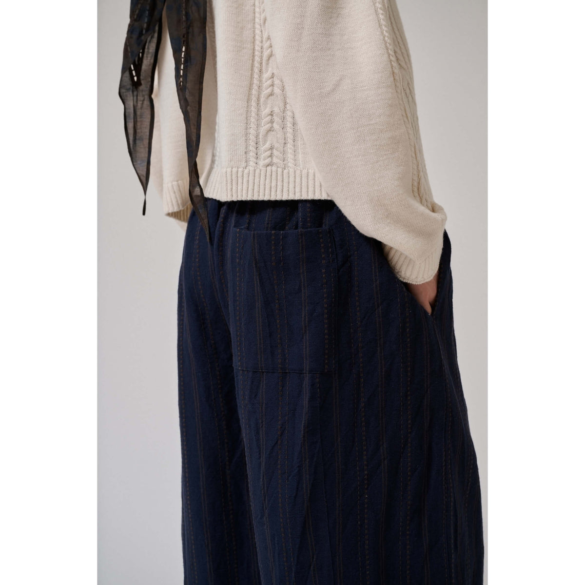 Pantalon "Creek balloon" - Dark navy stripe