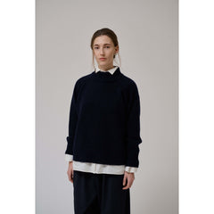 Pull "Valley" laine Mérinos - Dark navy
