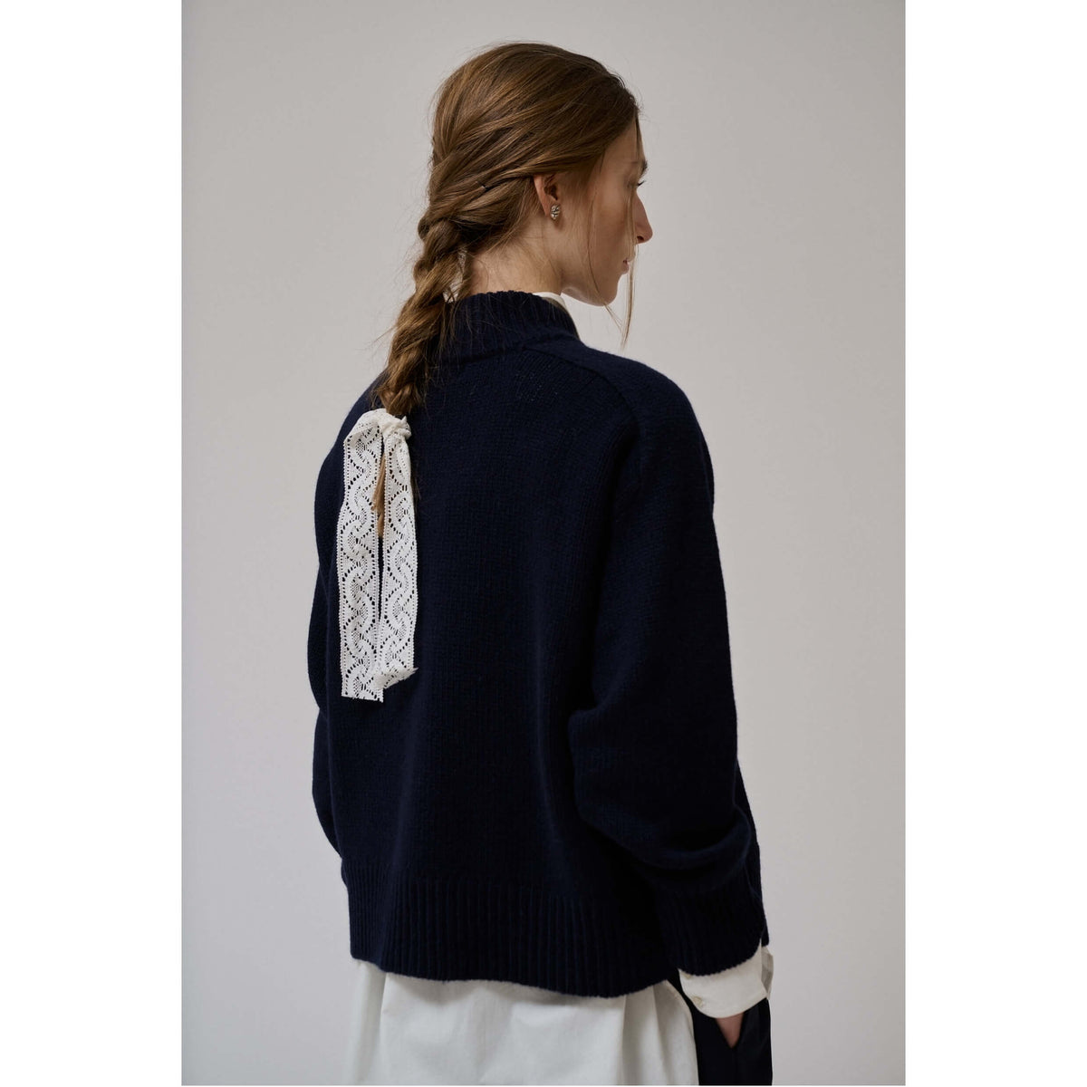 Pull "Valley" laine Mérinos - Dark navy