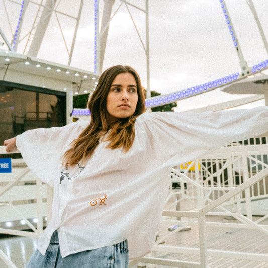 Blouse brodée "Candide Amor"