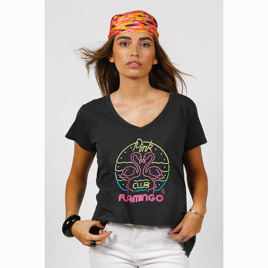 Tee "Flamingo" - Noir