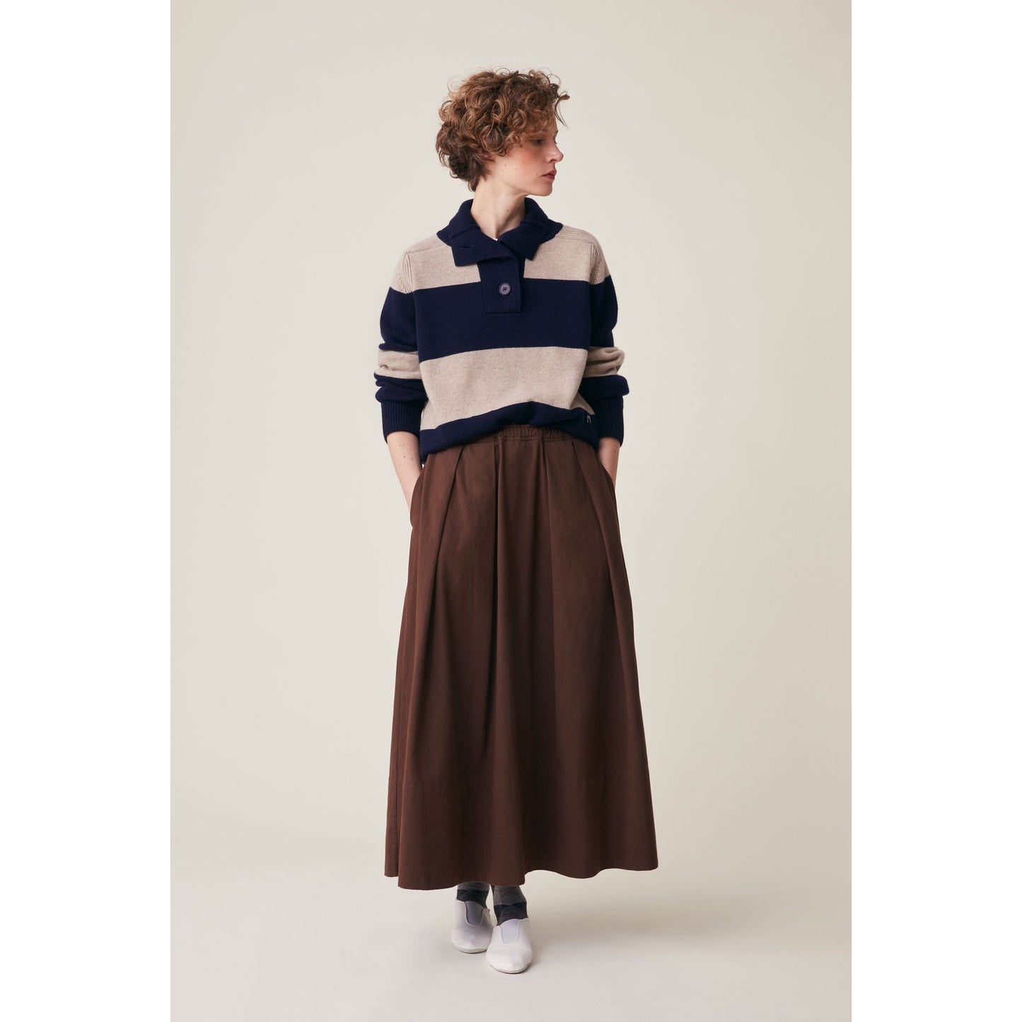 Pull "Gregor" laine Mérinos - stripes Cord