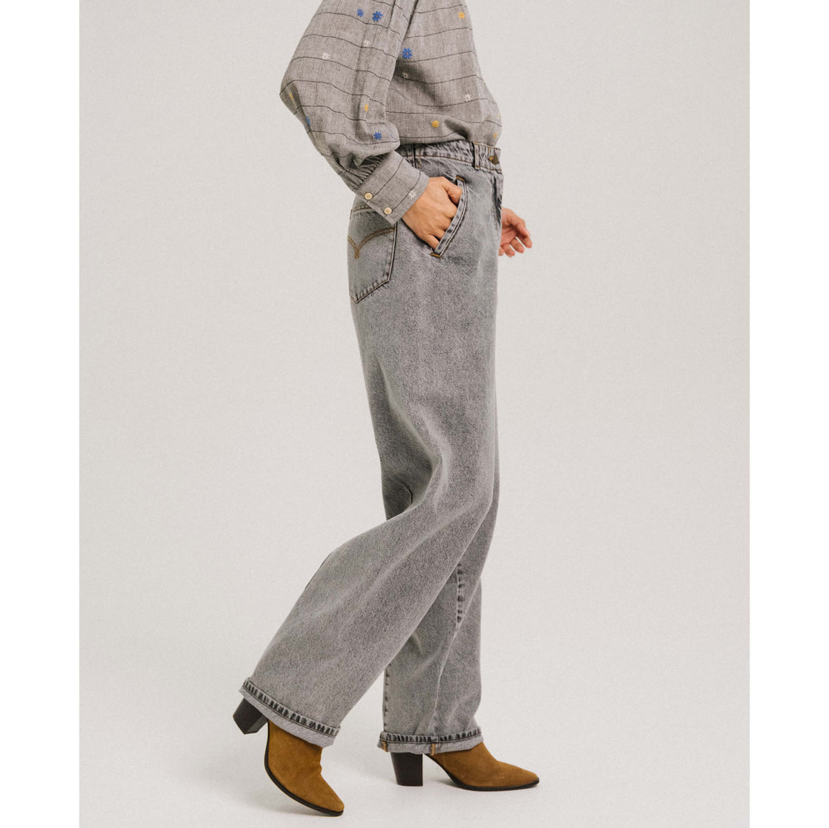Jean barrel "Fedison" denim nuage
