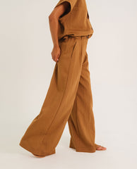 Pantalon loose "Ejaz" - Noisette