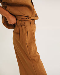 Pantalon loose "Ejaz" - Noisette