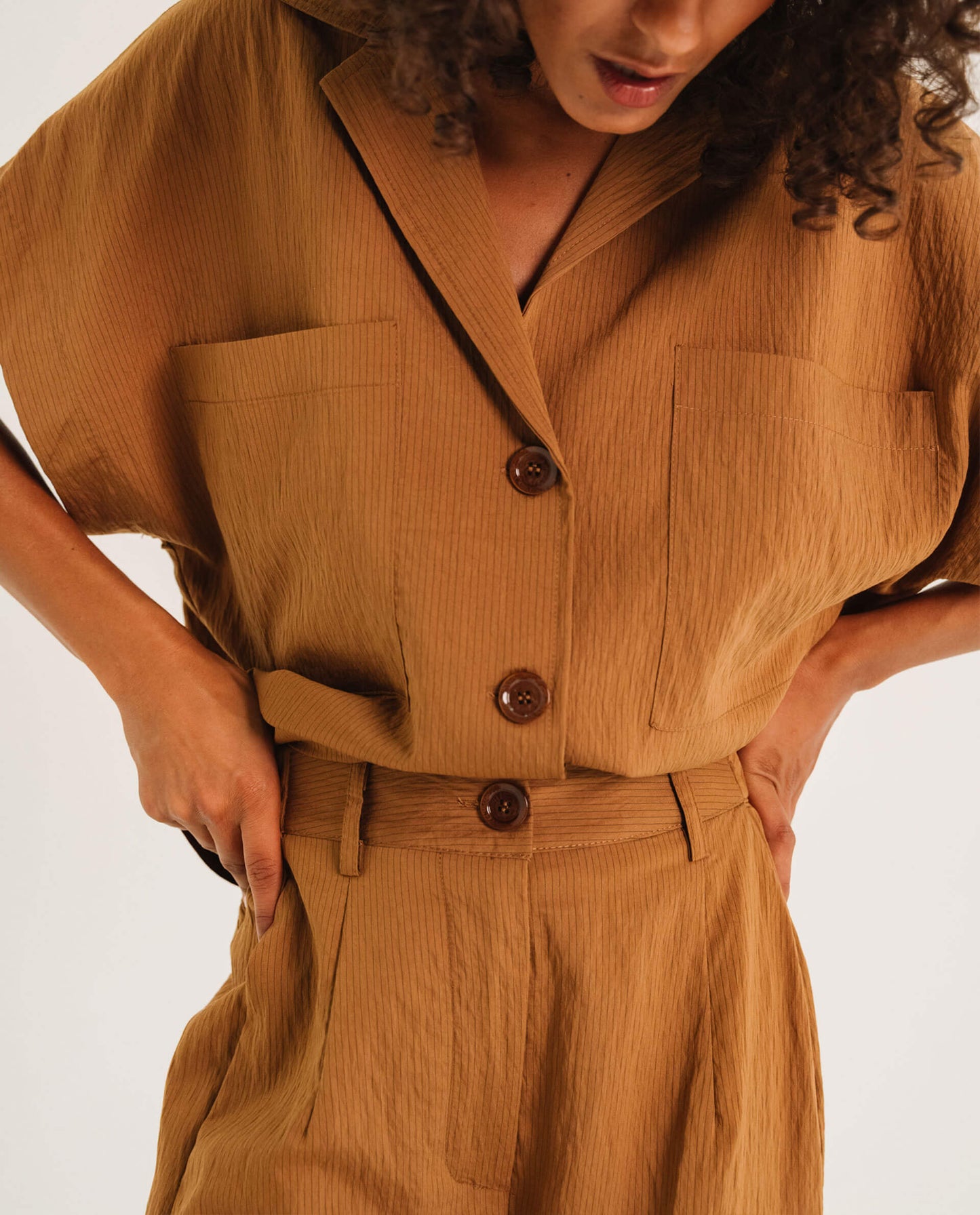 Pantalon loose "Ejaz" - Noisette