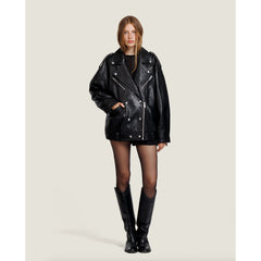 Perfecto oversize cuir "Carmel" - Noir