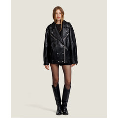 Perfecto oversize cuir "Carmel" - Noir