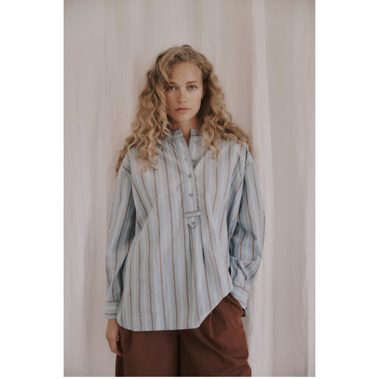 Chemise "Ella" - rayure Dusty blue