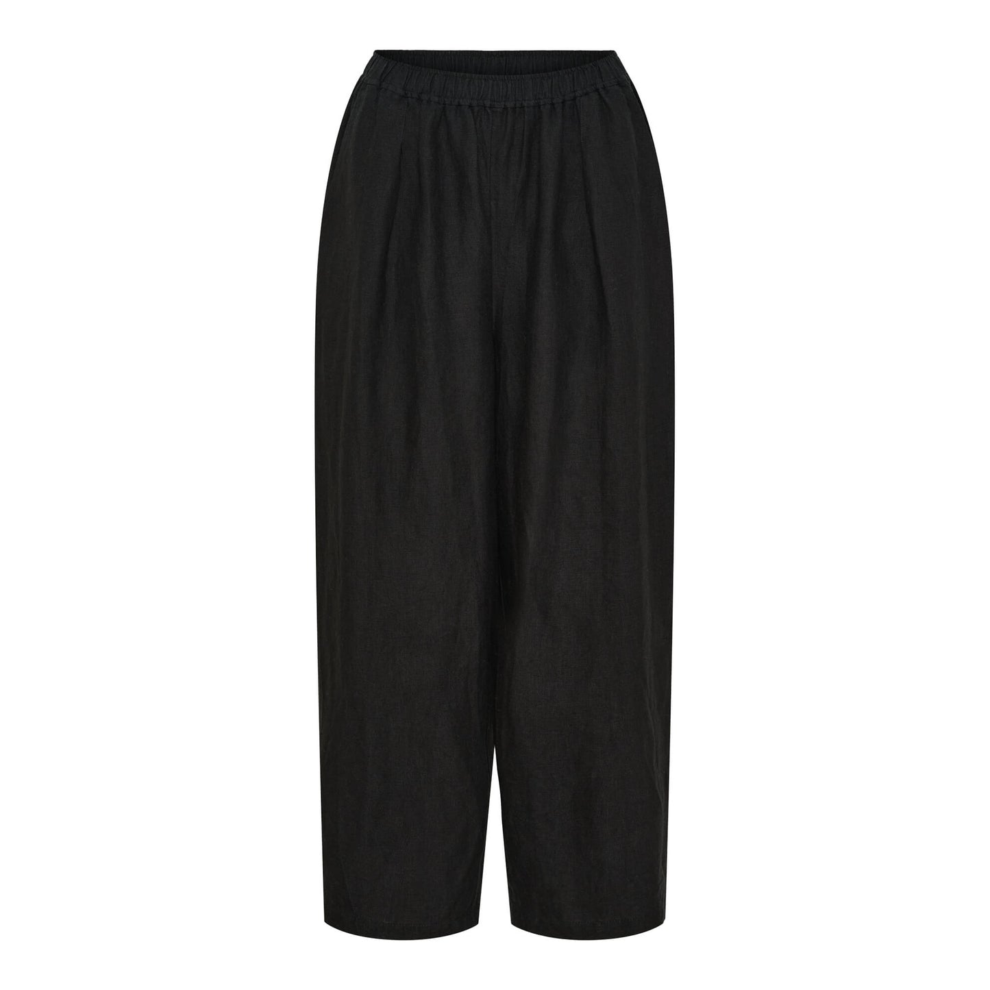 Pantalon barrel "Billie" lin - Black