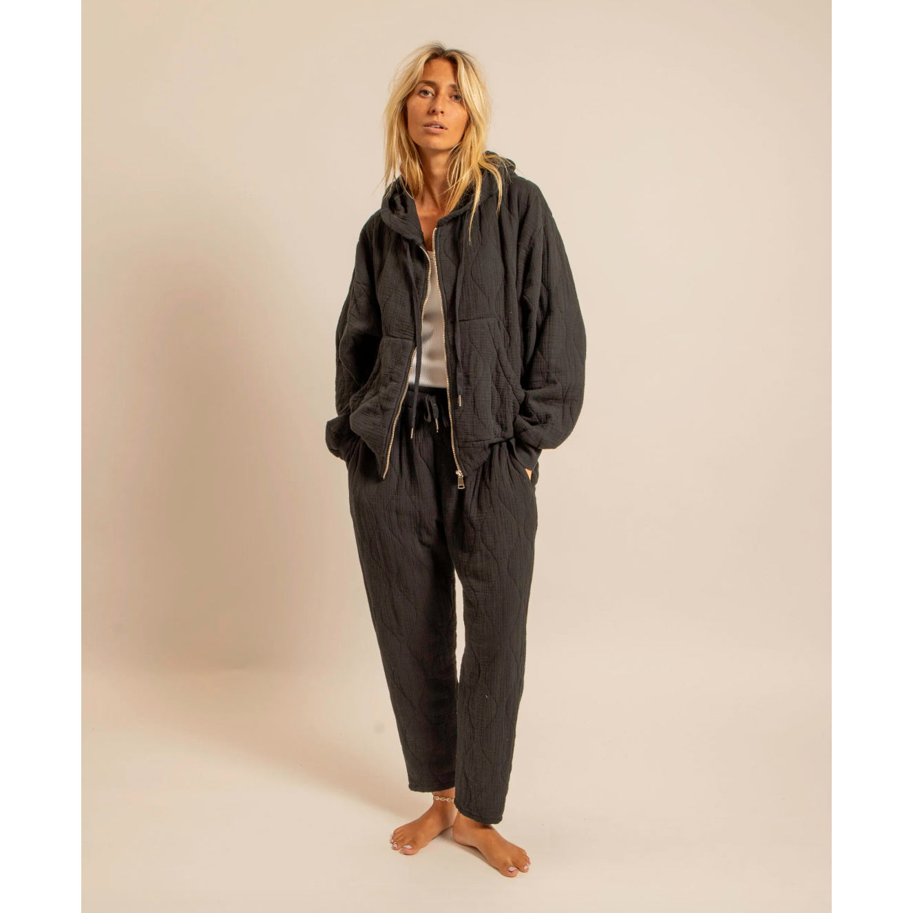 Hoodie-kimono "Washington" - Noir