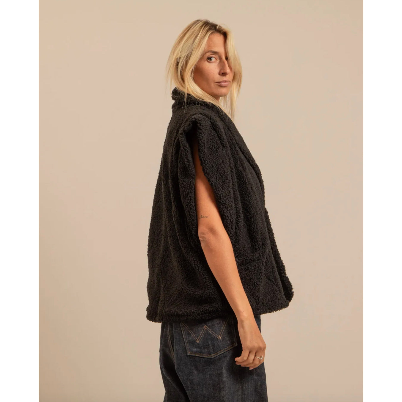 Veste sans manches "Brooklyn Sherpa" - Noir
