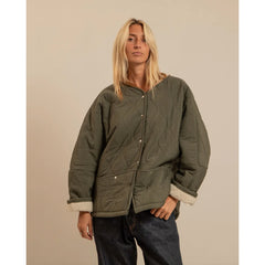 Veste "Indianapolis" nylon/sherpa - Kaki