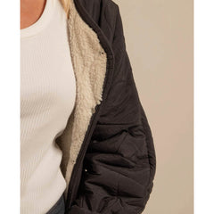 Veste "Indianapolis" nylon/sherpa - Noir