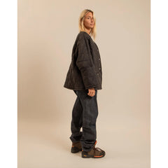 Veste "Indianapolis" nylon/sherpa - Noir