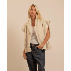 Veste sans manches "Brooklyn sherpa" - Crème